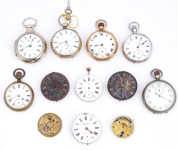 Six pocket watches and six pocket watch movements