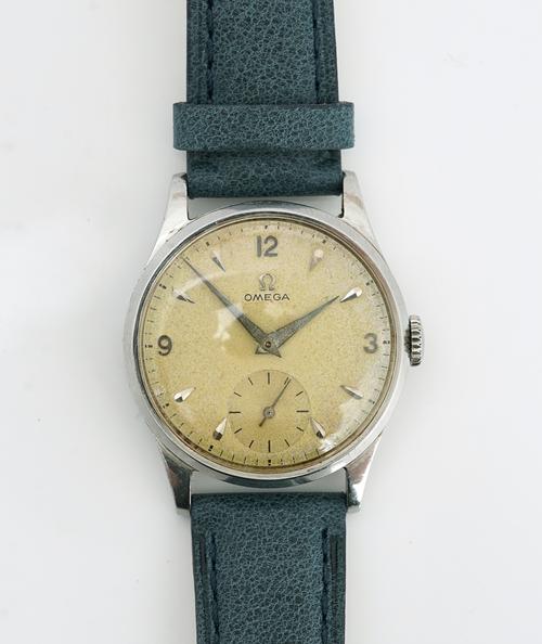 A stainless steel cased Omega wristwatch