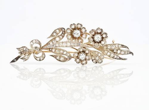 A diamond spray brooch