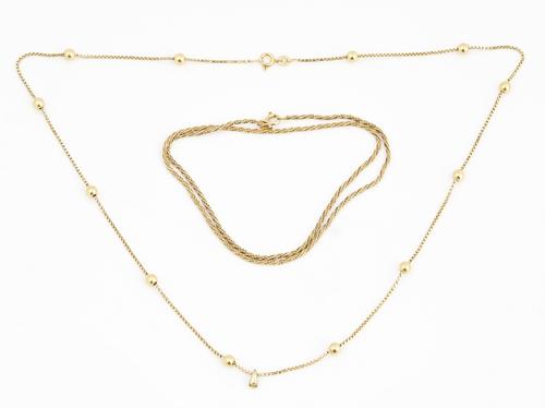 Two gold neckchains (2)
