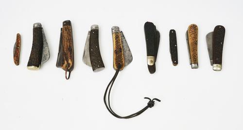 NINE BONE HANDLED POCKET KNIVES