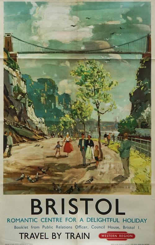 ADVERTISING POSTER; BRISTOL TRAVEL BY TRAIN