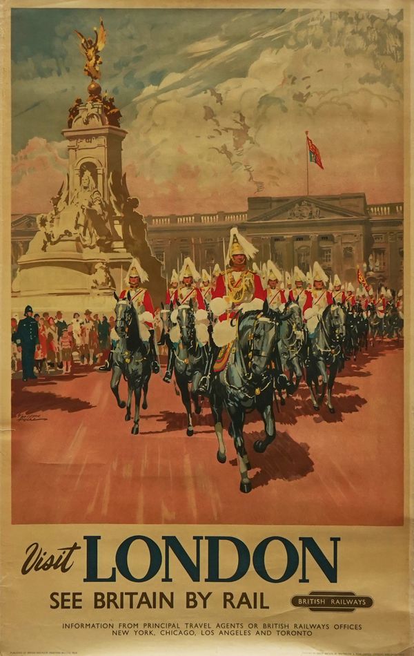 ADVERTISING POSTER; VISIT LONDON SEE BRITAIN BY RAIL