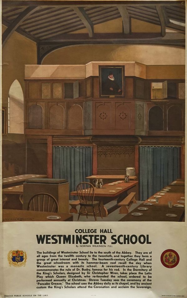ADVERTISING POSTER; COLLEGE HALL WESTMINSTER SCHOOL