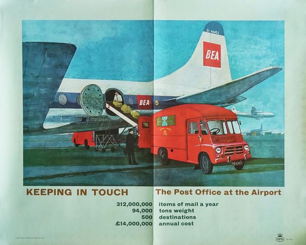 ADVERTISING POSTER; POST OFFICE AT THE AIRPORT