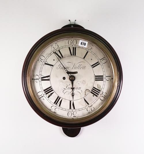 A MAHOGANY CASED DIAL CLOCK