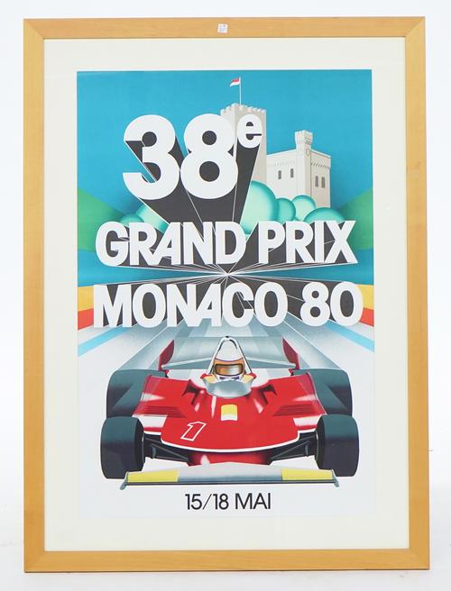 FOUR REPRODUCTION MONACO GRAND PRIX POSTER PRINTS