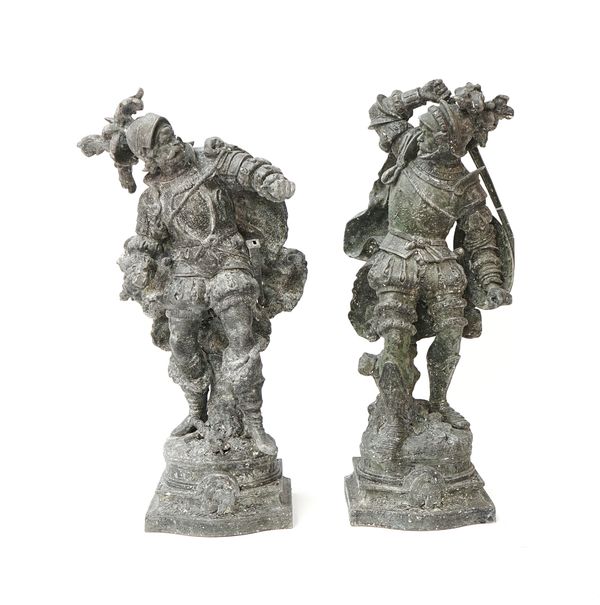 A PAIR OF FRENCH SPELTER TROUBADOUR FIGURES
