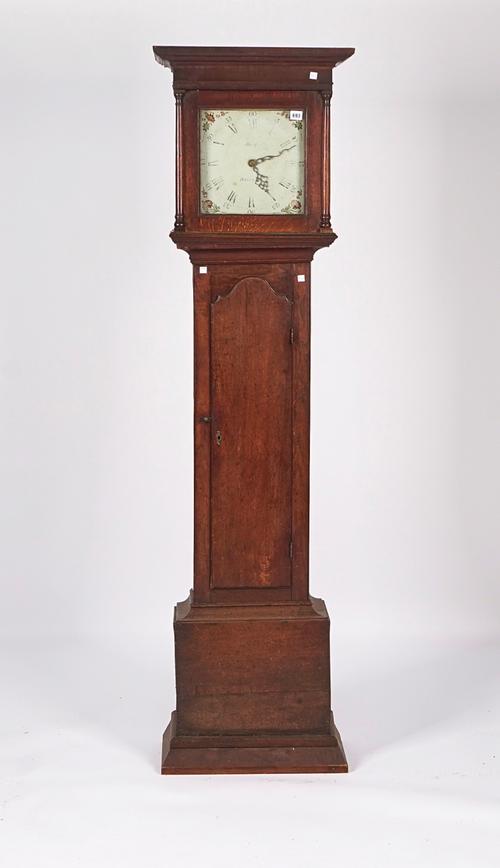 A GEORGE III OAK LONG CASE CLOCK
