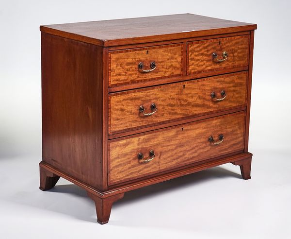 A GEORGE III CROSSBANDED MAHOGANY CHEST