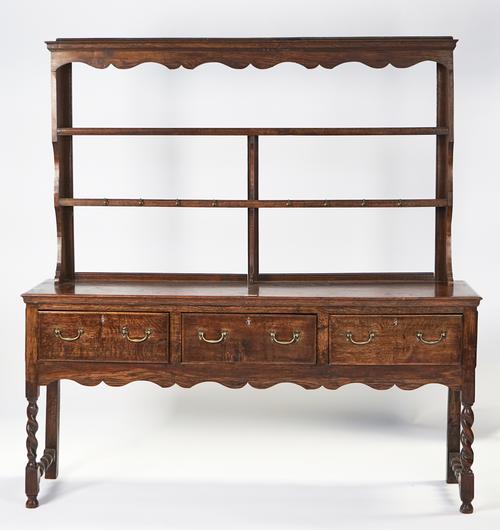 A 17TH CENTURY STYLE OAK DRESSER