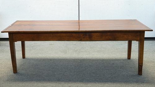 A ELM PLANK TOP KITCHEN TABLE