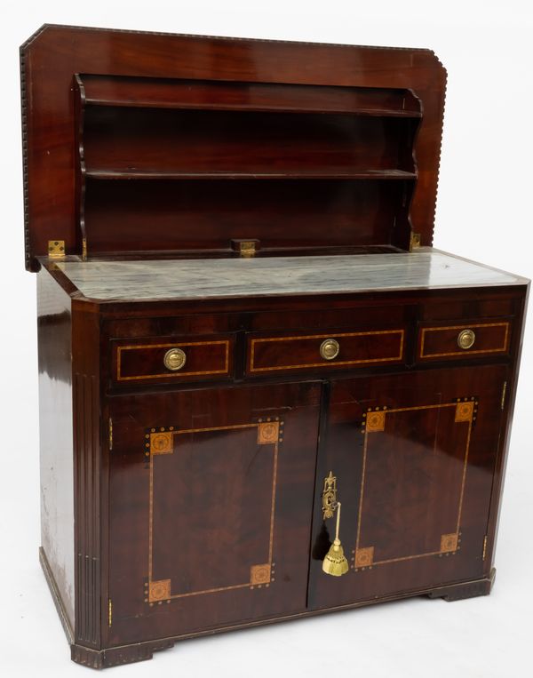 AN 18TH CENTURY DUTCH INLAID MAHOGANY METAMORPHIC BUFFETT