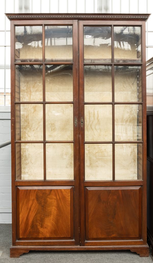 A 19TH CENTURY GEORGE III STYLE MAHOGANY DISPLAY CABINET