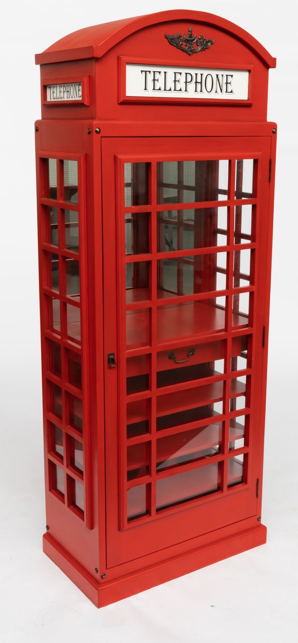 A NOVELTY RED LONDON TELEPHONE BOX BAR