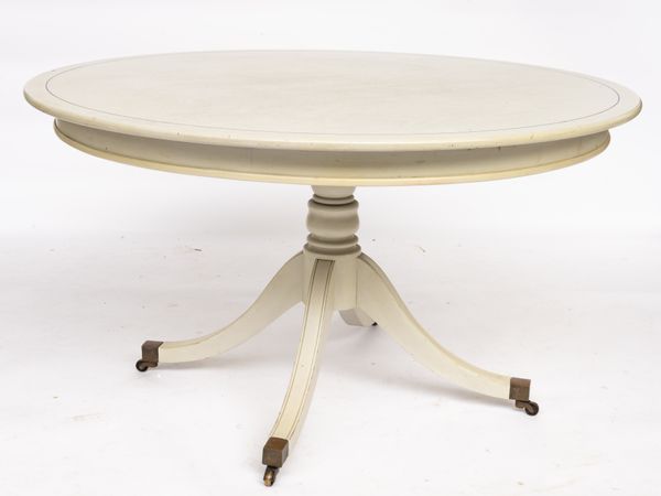 A GEORGE III STYLE GREY PAINTED KITCHEN/CENTRE TABLE