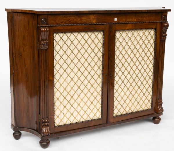 A GEORGE IV ROSEWOOD SIDE CABINET