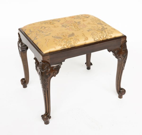 A GEORGE III STYLE MAHOGANY STOOL