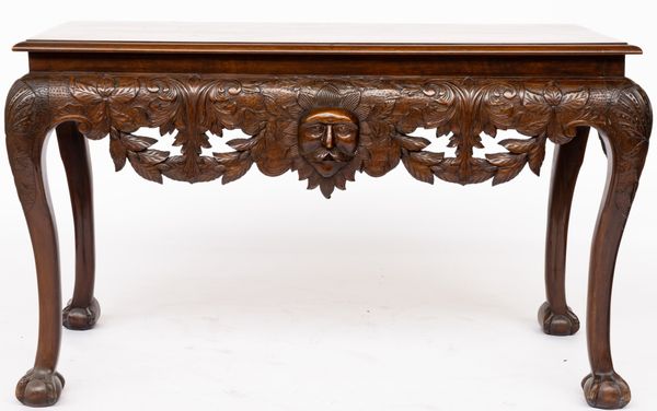 AN 18TH CENTURY STYLE IRISH SERVING TABLE WITH CARVED FRIEZE