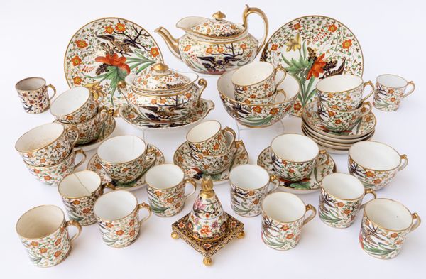 A MILES MASON PORCELAIN PART TEA AND COFFEE SERVICE (40)