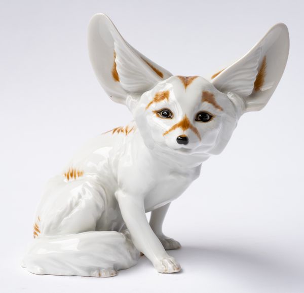 AN AUGARTEN, AUSTRIA, PORCELAIN MODEL OF A FENNEC FOX