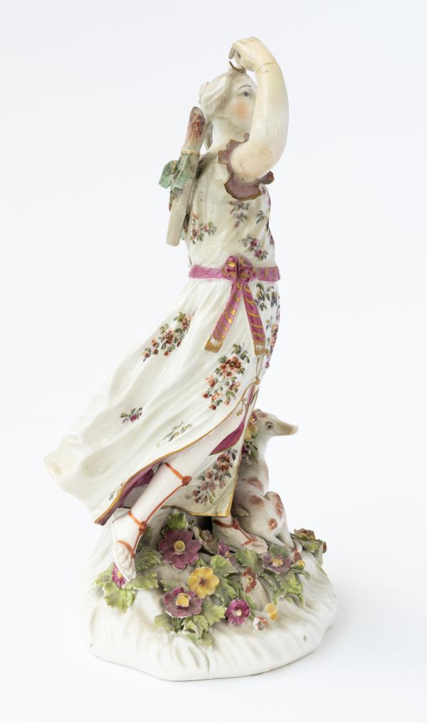 A DERBY FIGURE OF DIANA THE HUNTRESS