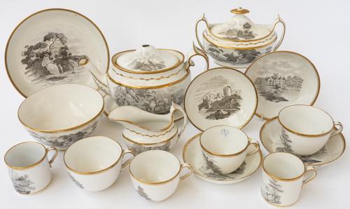 A SPODE PORCELAIN PART TEA AND COFFEE SERVICE (18)