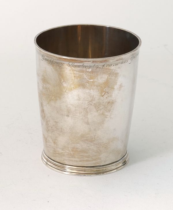 A SILVER CHRISTENING BEAKER