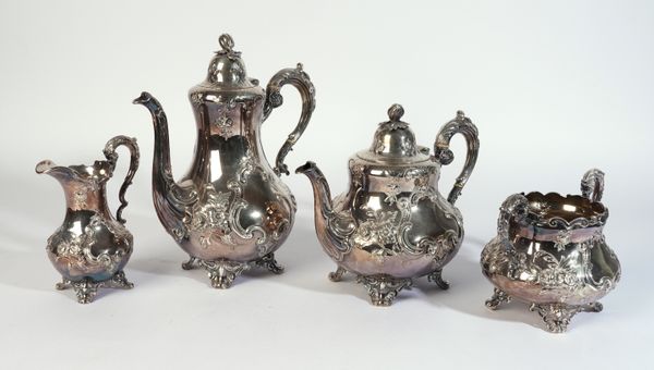 A VICTORIAN SILVER FOUR PIECE TEA AND COFFEE SET (4)