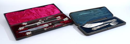 TWO CASED SETS OF IMPLEMENTS (2)