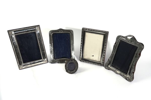 FIVE SILVER MOUNTED PHOTOGRAPH FRAMES (5)