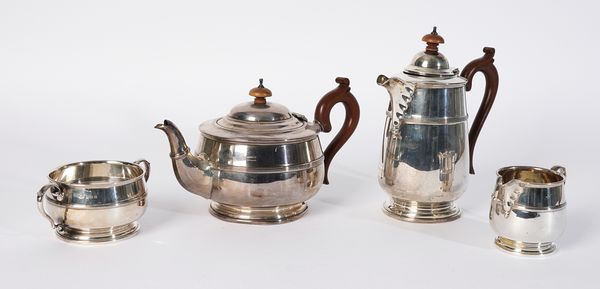 A SILVER FOUR PIECE TEA SET