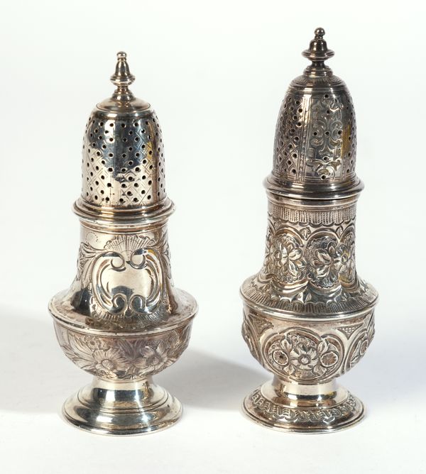 TWO SILVER CASTERS (2)