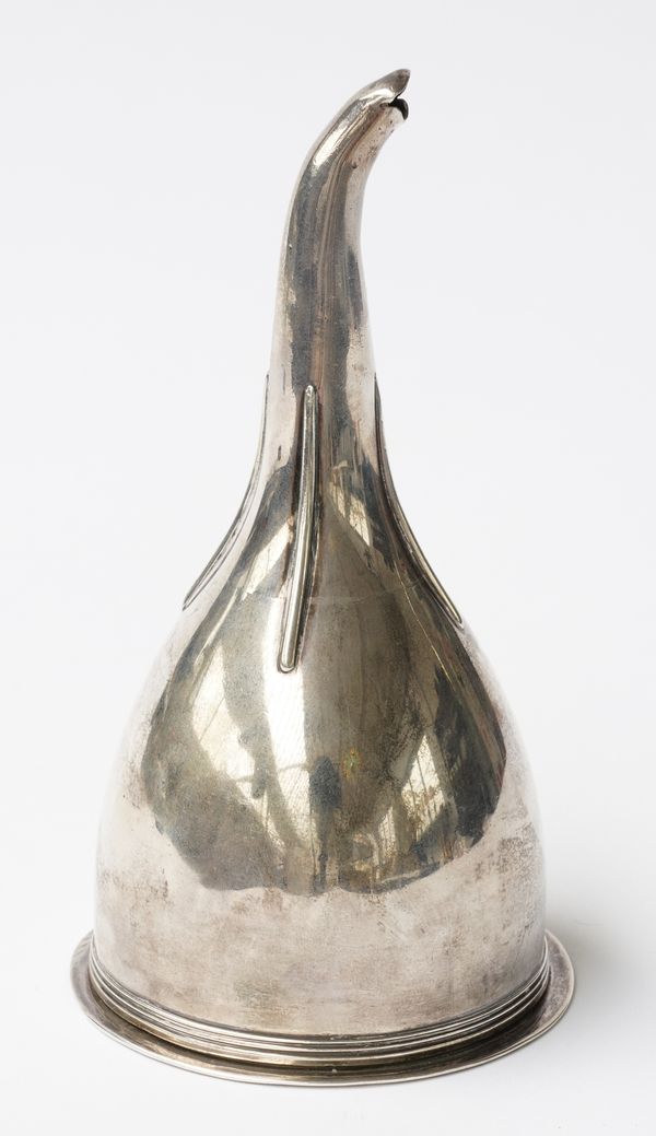 A GEORGE III SILVER WINE FUNNEL