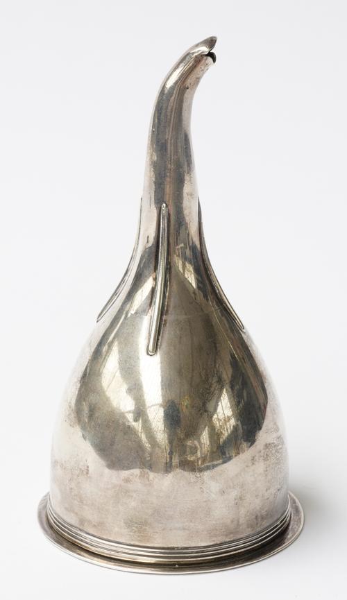 A GEORGE III SILVER WINE FUNNEL