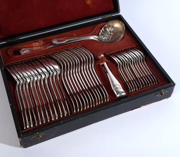 CHRISTOFLE: A SILVER PLATED CANTEEN OF FLATWARE