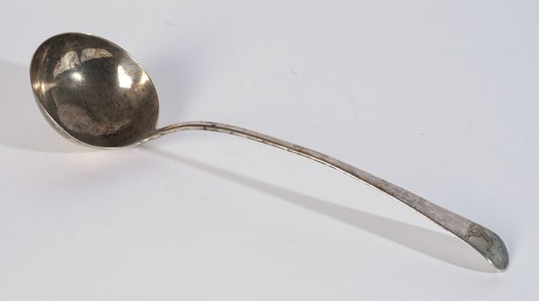 A GEORGE III SILVER OLD ENGLISH PATTERN SOUP LADLE