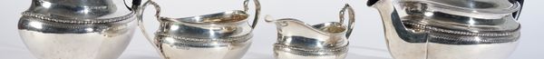 A SILVER FOUR PIECE TEA SET (4)