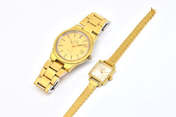 A GENTLEMAN'S OMEGA WRISTWATCH AND A LADY'S LONGINES WRISTWATCH (2)