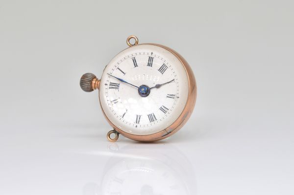 A GILT METAL SPHERICAL PENDANT WATCH