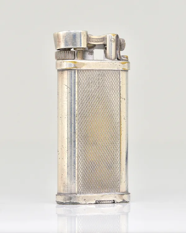 A DUNHILL SILVER PLATED GAS LIGHTER