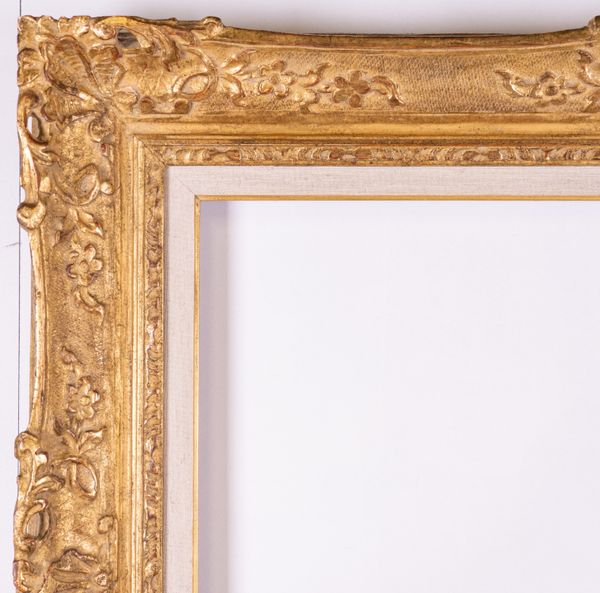 A FRENCH STYLE SWEPT FRAME WITH CANVAS SLIP