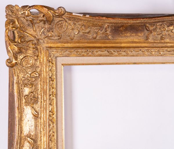 A REGENCY STYLE SWEPT FRAME WITH CANVAS SLIP