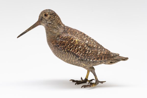 AN AUSTRIAN COLD-PAINTED BRONZE OF A WOODCOCK