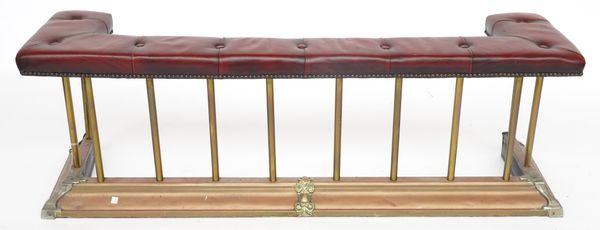 AN ART DECO STYLE RED LEATHER CLUB FENDER