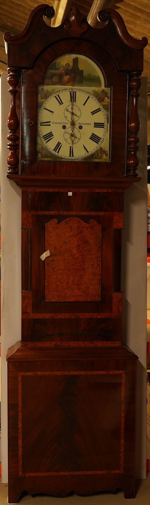 STAPLETON, BRADFORD: A VICTORIAN MAHOGANY AND BURR WALNUT LONGCASE CLOCK