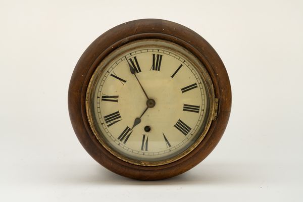 A 19TH CENTURY GERMAN DIAL MAHOGANY TIMEPIECE