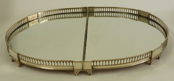 A SILVER-PLATED SURTOUT-DE-TABLE