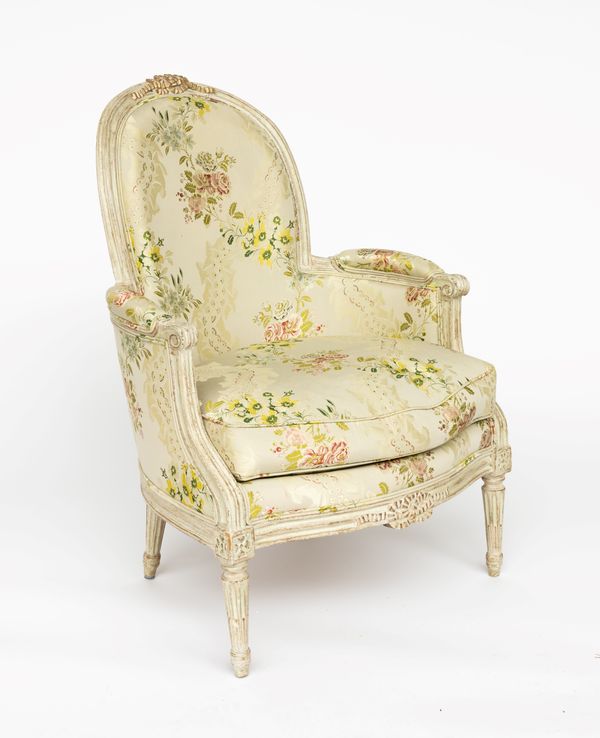 AN 18TH CENTURY FRENCH EASY ARMCHAIR