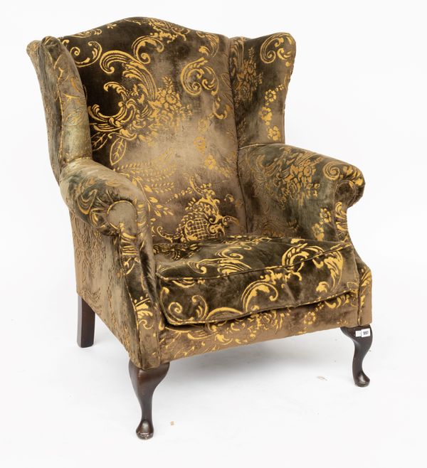 SOFA WORKSHOP; AN 18TH CENTURY STYLE WINGBACK ARMCHAIR